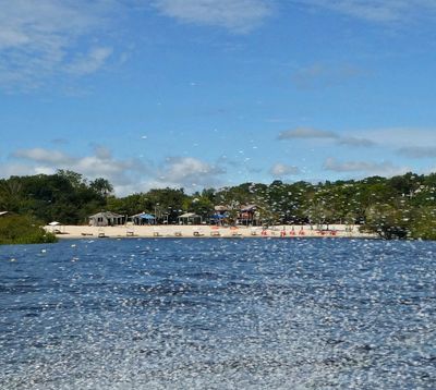 Basic Amazon beach resort on Rio Negro