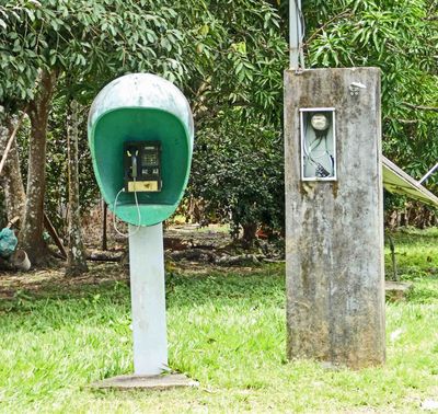 Phone booth has been replaced by cell phones -- even in this small, remote village