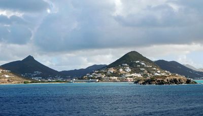 First look at the island of St. Maarten from our balcony on the cruise ship