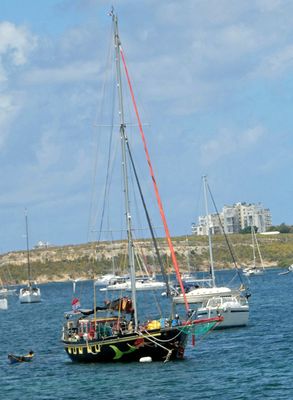 Many boats anchor permanently on French side of St. Martin for tax purposes