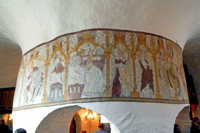 14th Century Frescoes in Osterlars Church on Bornholm Island, Denmark