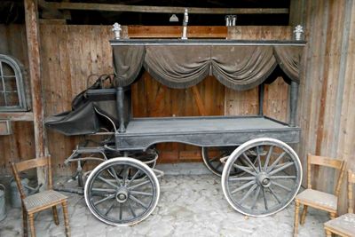 Horse-drawn hearse (1920) in the Osterlars Church stable