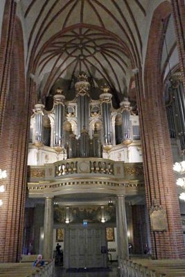 The facade of the pipe organ in Stockholm Cathedral was created in 1789