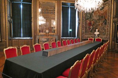 The Council Chamber in Stockholm Royal Palace was used by Gustav III (1771-92) as his principal dining room