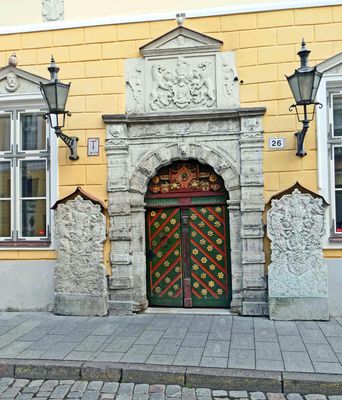 The door on the House of Blackheads in Tallinn dates to 1640