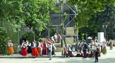 Preparing for the Nationwide Latvian Song and Dance Festival in RIga, Latvia