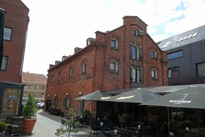 Old warehouses along the Dane River pedestrian walk are now bars and restaurants