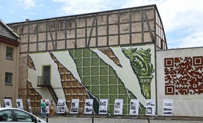 Street art in Klaipeda by Portuguese visual artist Diogo Machado