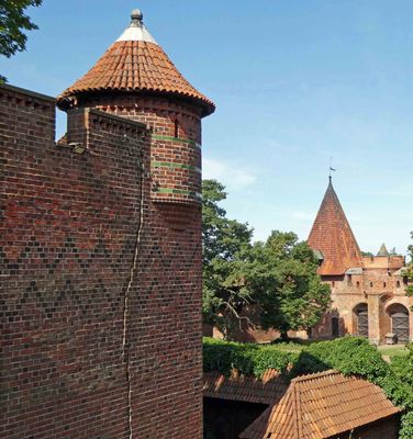 Decorative brickwork on tower in Malbork Castle