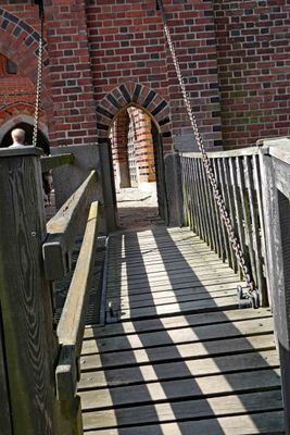 Pedestrian drawbridge into the High Castle at Malbork Castle