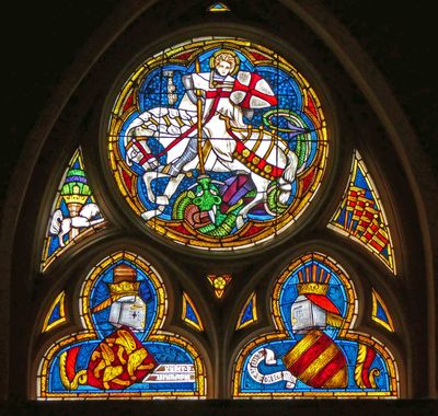 Stained glass in St. George's Chapel in Malbork Castle