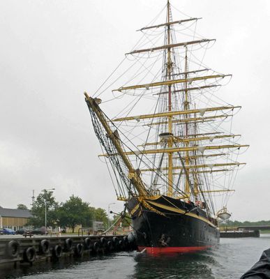 80 sailors a year are trained on the Danmark -- a fully rigged three-masted ship from 1932