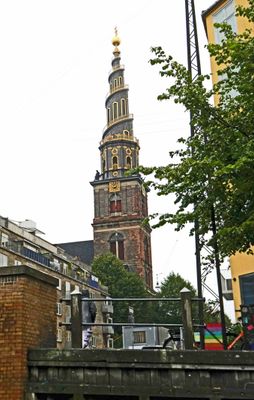 Serpentine spire (1752) on Church of Our Saviour in Copenhagen