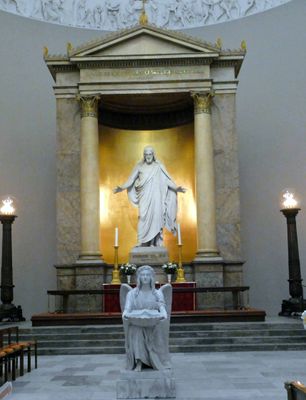 Statues at the altar in the Cathedral of Copenhagen