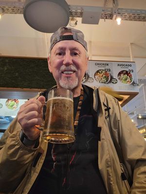 Of course, Bill tried the local beer in Copenhagen