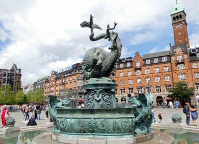 Dragon Fountain (1904) in Copenhagen's City Hall Square