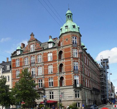 A building in the upscale Østerbro neighborhood in Copenhagen, Denmark