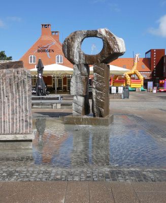 Fountain in the town square of Skagen, Denmark