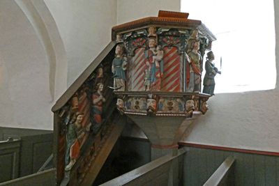 Pulpit in Giske Church was made by local craftsman Tavle-Jacob