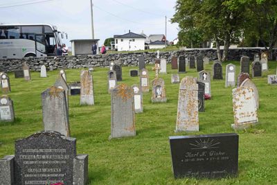 Some of the headsones in Giske Church Cemetery