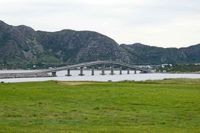 Giske Bridge links the islands of Valderøya and Giske in Norway