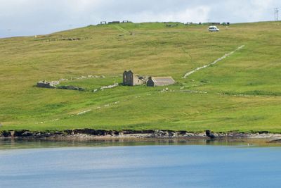 Ruins on Bressay Island in the Shetland Archipelago