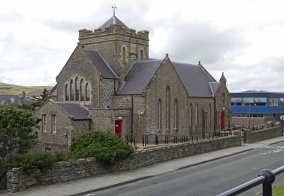 St Ringan’s United Presbyterian Church (1886) was turned into Shetland Library in the 1980's