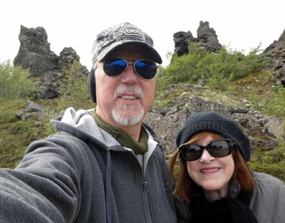 Bill and Susan at the end of the trail at Dimmuborgir in Iceland