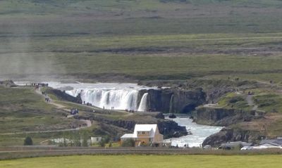 One last look at  Godafoss waterfall in Iceland