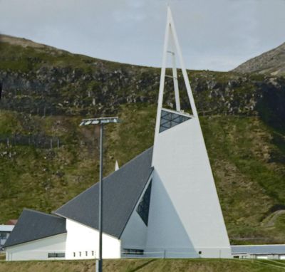 Ólafsvík Church is shaped like a ship and made entirely of triangular pieces