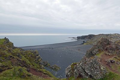 Djúpalónssandur (Black Lava Pearl Beach) viewed from a lookout point