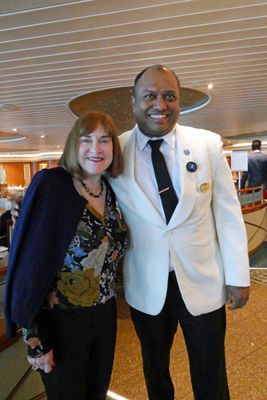 Susan with Raj (Maitre d) in Reserve Class Dining