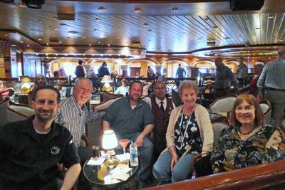 Adam, Bill, Steve, Pranab, Ruth, & Susan waiting for Trivia in Explorer's Lounge