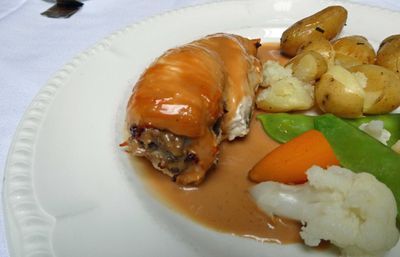 Chicken filled with haggis for lunch in Inverary Inn