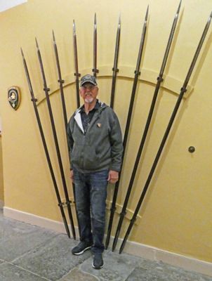 Bill with pikes in the basement of Inverary Castle