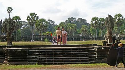 Angkor Wat is popular for photo shoots in period costumes