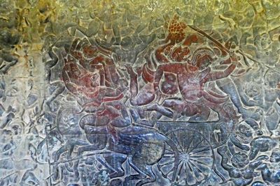 Bas-relief at Angkor Wat depicting Battle of Kurukshetra (based on a Hindu epic)