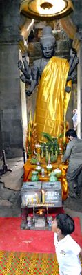 'Ta Reach' is a 16 ft. statue of the Hindu divinity Vishnu (moved from the central shrine on the 3rd level of Angkor Wat)