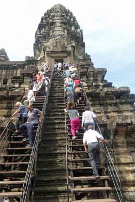 It was a tough climb to the Main Temple at Angkor Wat, but Bill did it