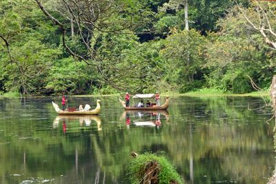 Traditional Khmer boats on the Angkor Thom South Gate Moat