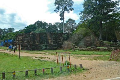 The Terrace of the Leper King is decorated with five tiers of meticulously executed carvings
