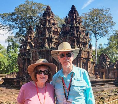 At the back corner of Banteay Srei