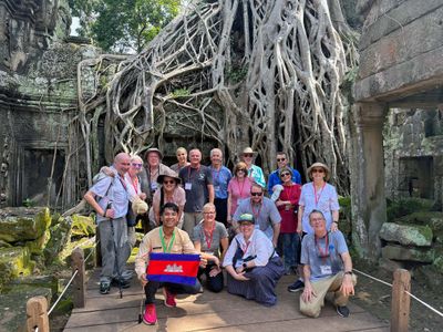 Our goup at Ta Prohm (Tomb Raider Temple)