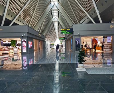 Shops in the new Siem Reap Airport, Cambodia