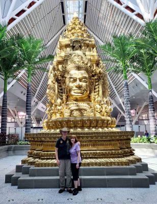Statue in the new Siem Reap Airport, Cambodia