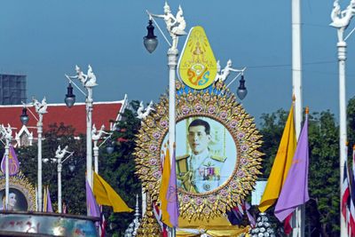 Photos of King Vajiralongkorn of Thailand are prominent throughout Bangkok (he is now 71 years old)