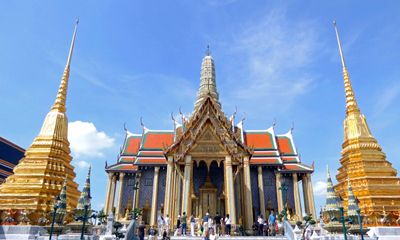 Wat Phra Kaew (known as the Temple of the Emerald Buddha) is on the grounds of the Grand Palace in Bangkok
