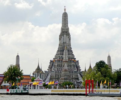 Wat Arun (Temple of the Dawn) on the Chao Phraya River in Bangkok