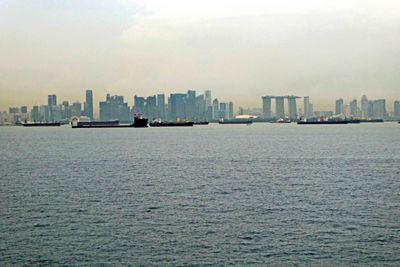Sailing past Singapore on the way to Malaysia