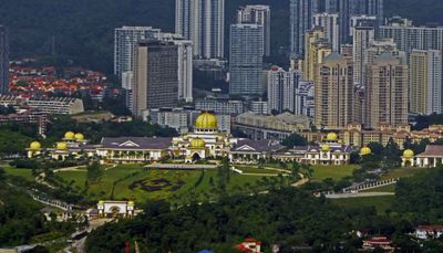 Istana Negara (National Palace) is the official residence of the monarch of Malaysia viewed from KL Tower